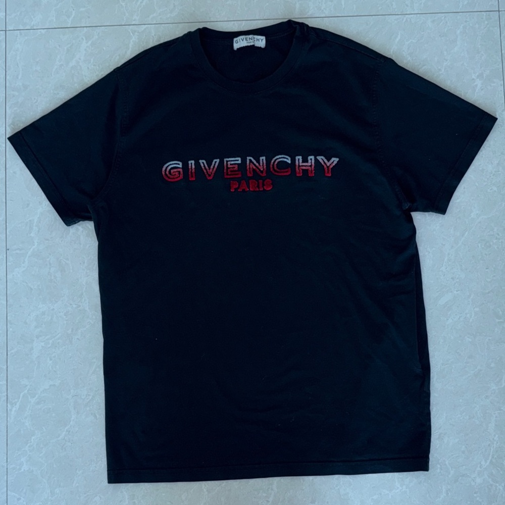 Givenchy Black Tee with Red Accents